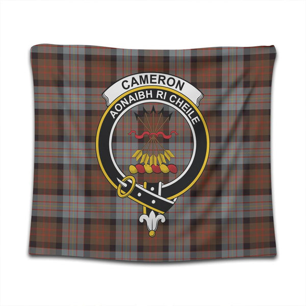 Cameron of Erracht Weathered Tartan Classic Crest Tapestry