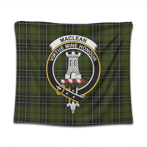 MacLean Hunting Ancient Tartan Classic Crest Tapestry