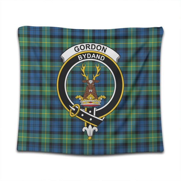 Gordon Ancient Tartan Classic Crest Tapestry
