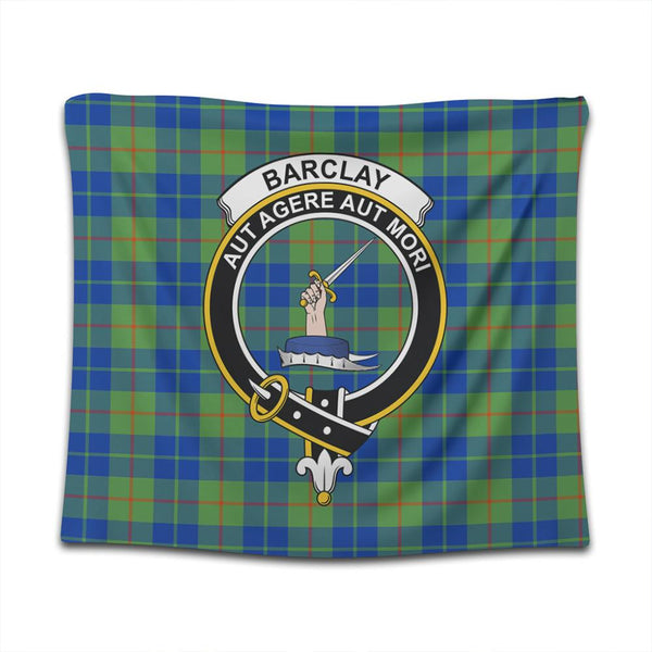 Barclay Hunting Ancient Tartan Classic Crest Tapestry