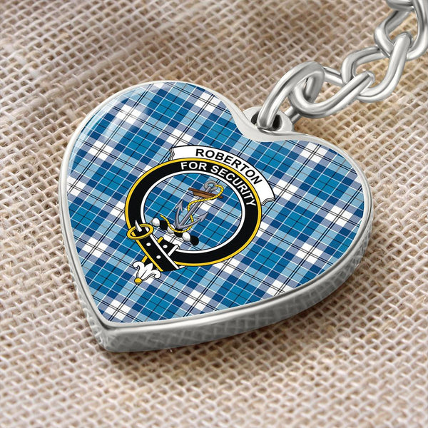 Roberton Tartan Classic Crest Heart Keychain