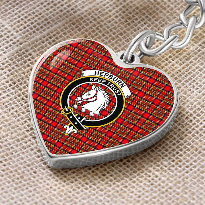 Hepburn Tartan Classic Crest Heart Keychain