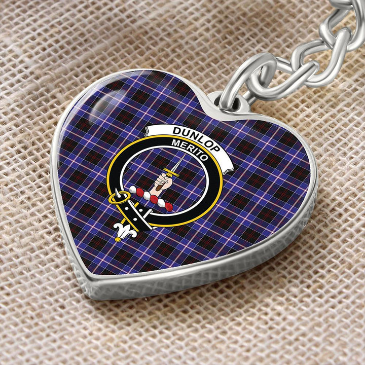 Dunlop Modern Tartan Classic Crest Heart Keychain