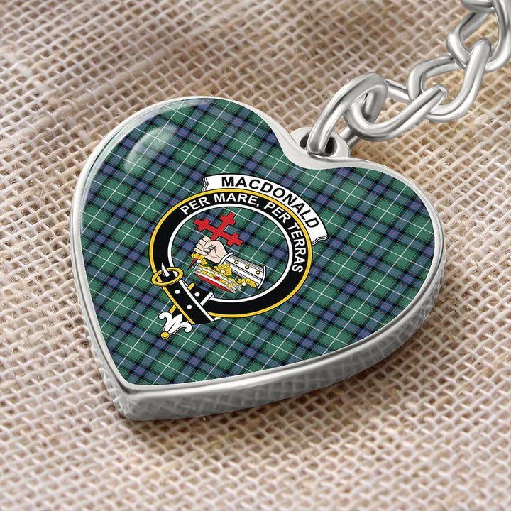 MacDonald of the Isles Hunting Ancient Tartan Classic Crest Heart Keychain