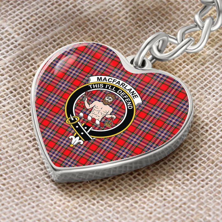 MacFarlane Modern Tartan Classic Crest Heart Keychain