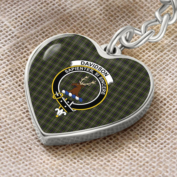 Davidson Tulloch Dress Tartan Classic Crest Heart Keychain