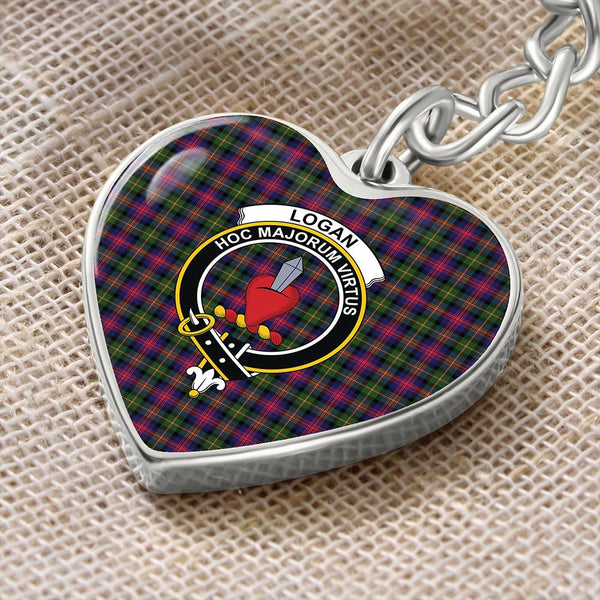 Logan Modern Tartan Classic Crest Heart Keychain