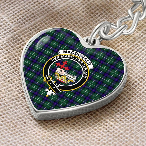 MacDonald of the Isles Hunting Modern Tartan Classic Crest Heart Keychain