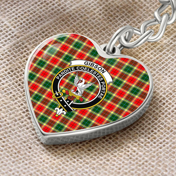 Gibbs Tartan Classic Crest Heart Keychain