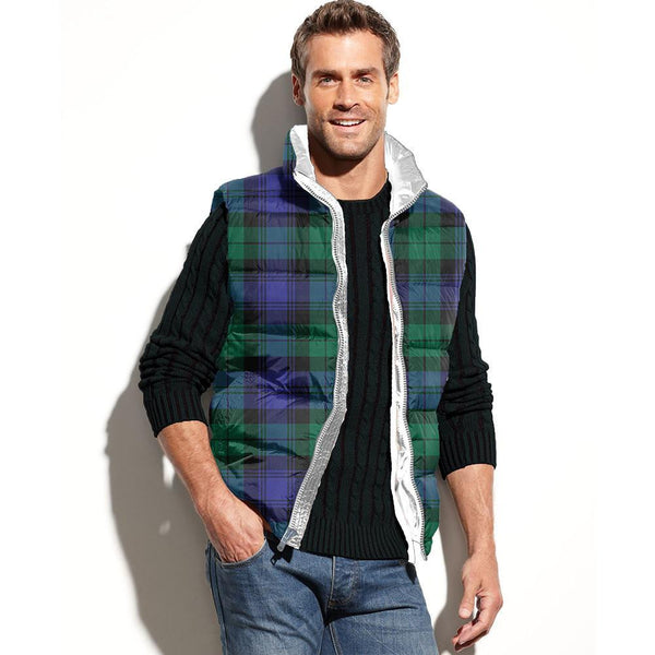Blackwatch Modern Tartan Classic Puffer Vest for Men and Women