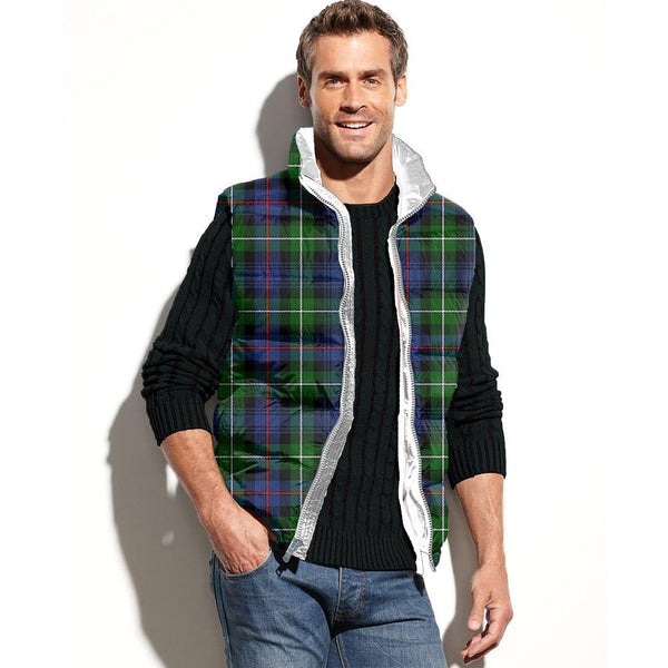 MacKenzie Modern Tartan Classic Puffer Vest for Men and Women