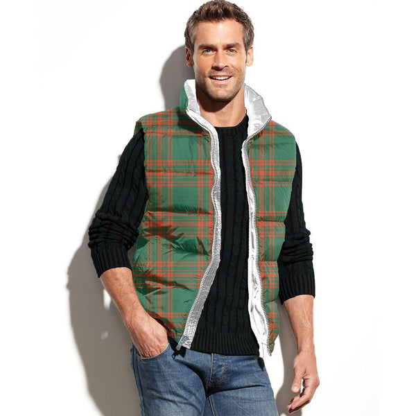 Menzies Green Ancient Tartan Classic Puffer Vest for Men and Women