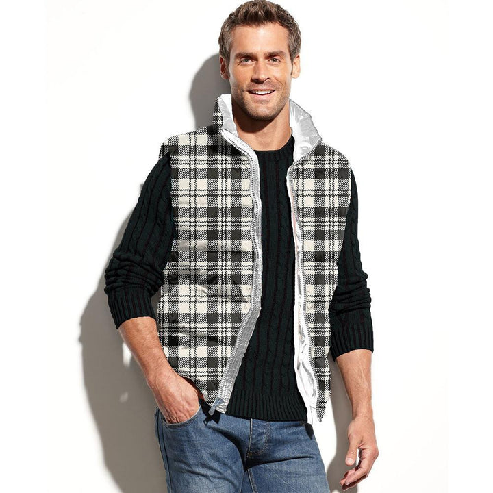 SCOTT BLACK & WHITE ANCIENT Tartan Classic Puffer Vest for Men and Women