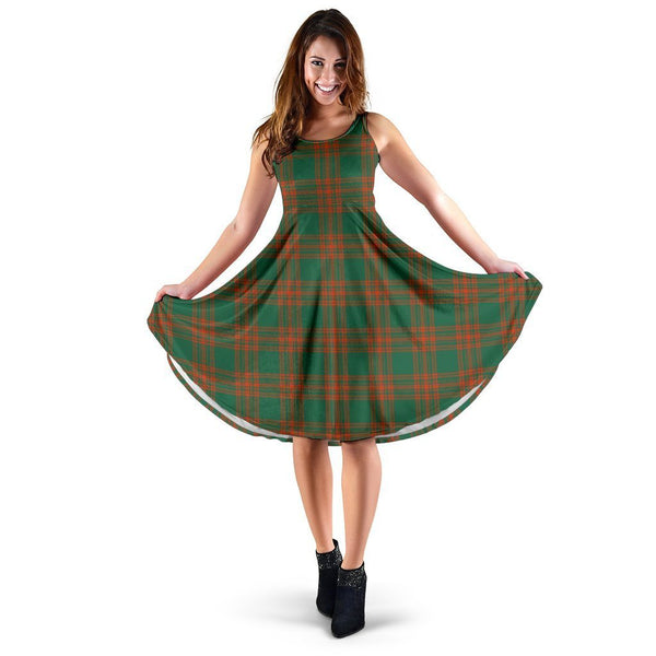 Menzies Green Ancient Tartan Classic Midi Dresses