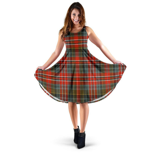 MacPherson Weathered Tartan Classic Midi Dresses