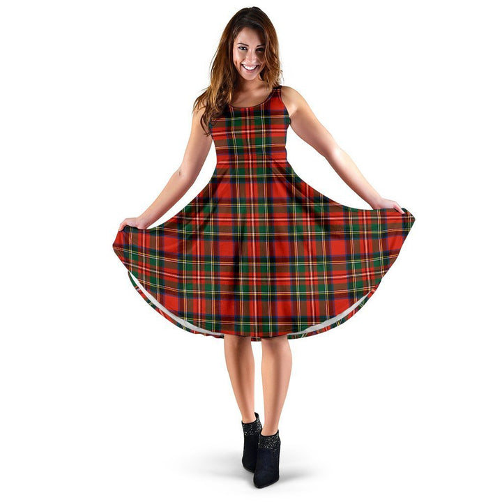 Stewart Royal Modern Tartan Classic Midi Dresses