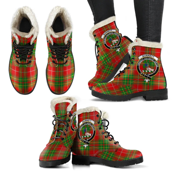 Burnett Ancient Tartan Classic Faux Fur Leather Boots