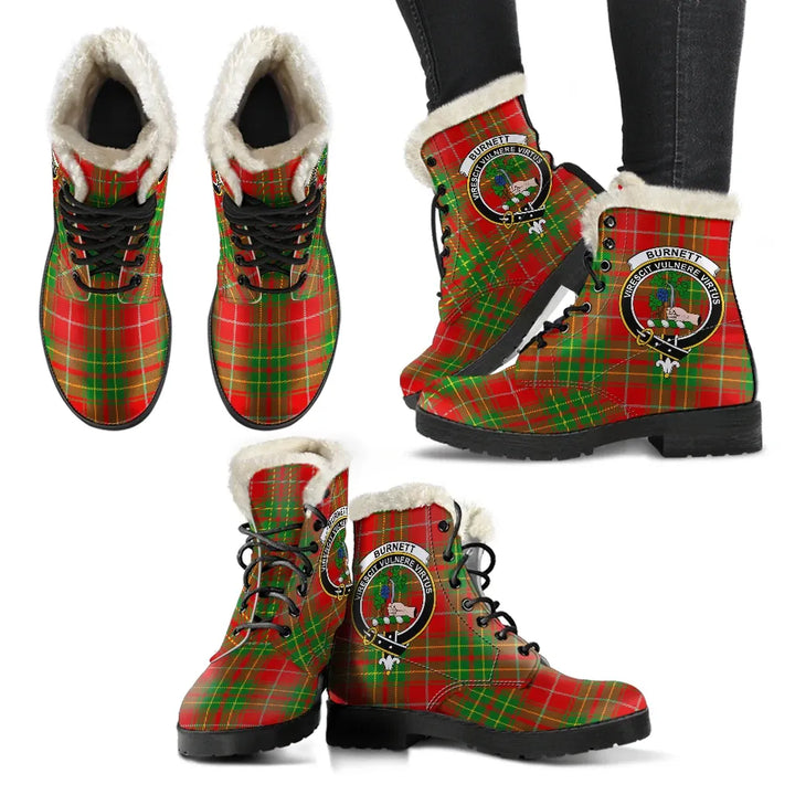 Burnett Ancient Tartan Classic Faux Fur Leather Boots