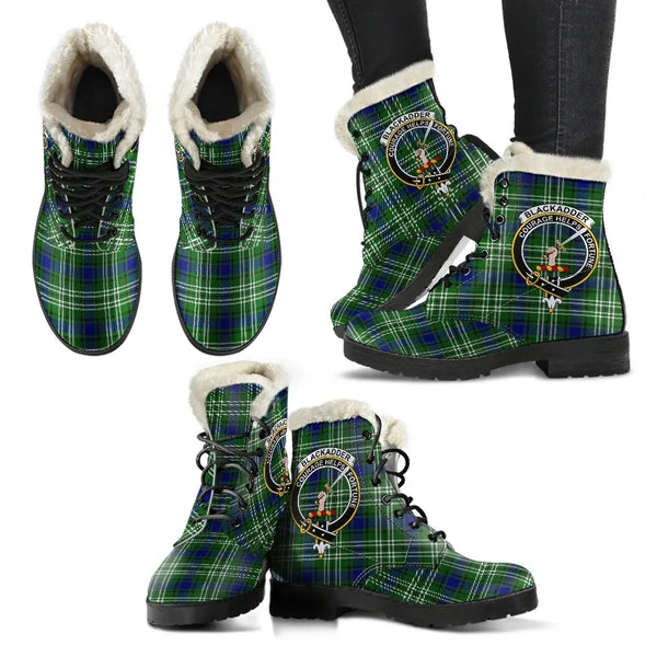 Blackadder Tartan Classic Faux Fur Leather Boots