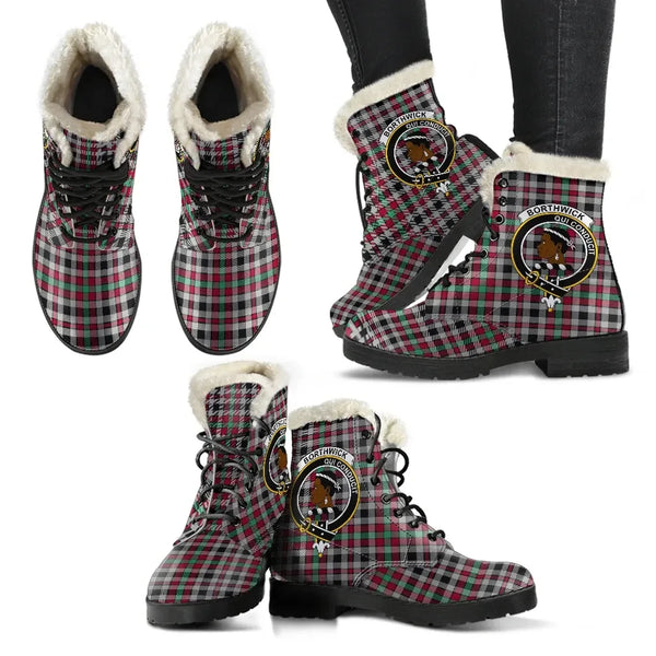 Borthwick Ancient Tartan Classic Faux Fur Leather Boots