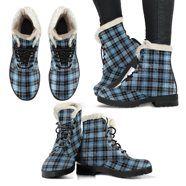 Clark Ancient Tartan Classic Faux Fur Leather Boots