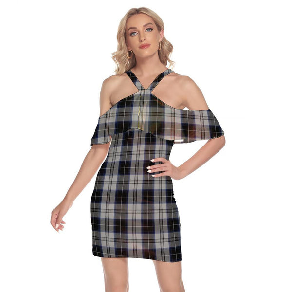 Menzies Black Dress Tartan Classic Shoulder Cami Dress