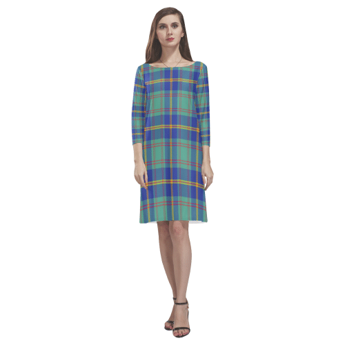 Us Marine Tartan Classic Round Neck Dress