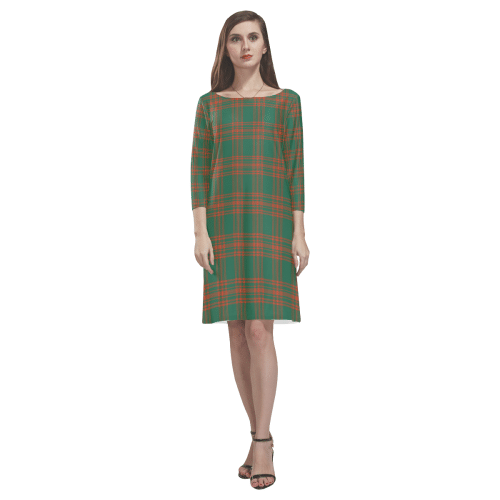 Menzies Green Ancient Tartan Classic Round Neck Dress