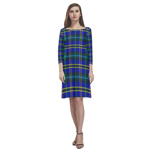 Weir Modern Tartan Classic Round Neck Dress