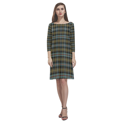 Farquharson Weathered Tartan Classic Round Neck Dress