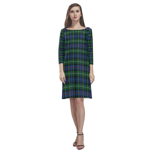 Mackenzie Modern Tartan Classic Round Neck Dress