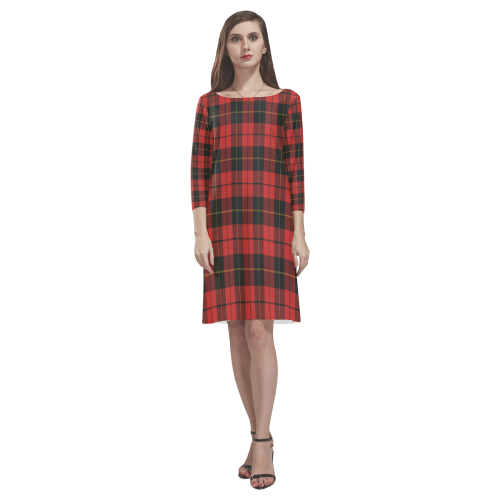 Wallace Weathered Tartan Classic Round Neck Dress
