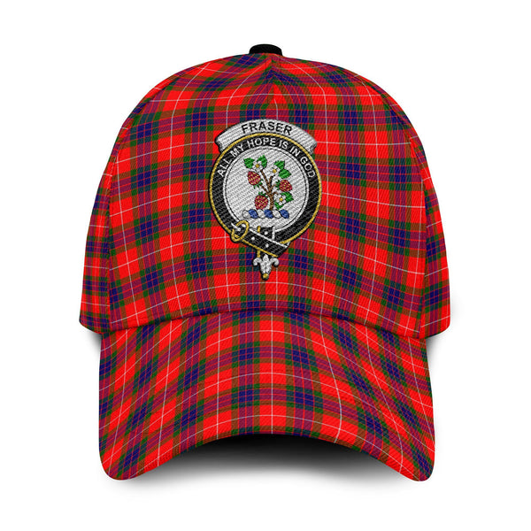 Fraser Tartan Crest Embroidery Classic Cap