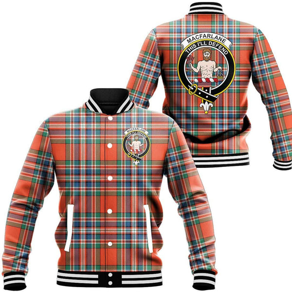 MacFarlane Ancient Tartan Classic Crest Baseball Jacket