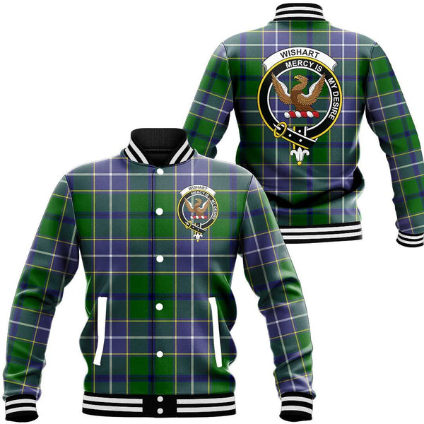 Wishart Hunting Modern Tartan Classic Crest Baseball Jacket
