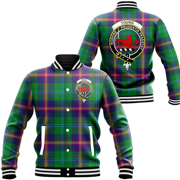 Young Modern Tartan Classic Crest Baseball Jacket