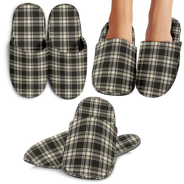 Menzies Black & White Ancient Tartan Classic Slippers