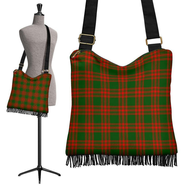 Menzies Green Modern Tartan Classic Boho Handbag