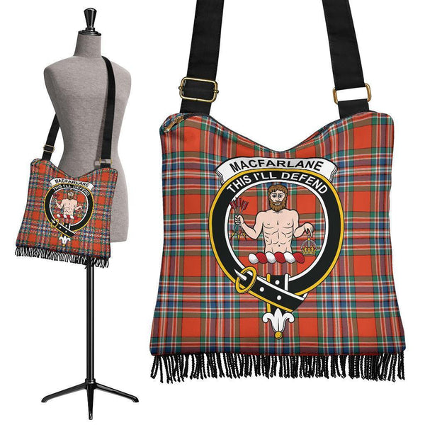 MacFarlane Ancient Tartan Classic Crest Boho Handbag
