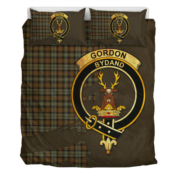 Gordon Weathered Tartan Classic Crest Bedding Set
