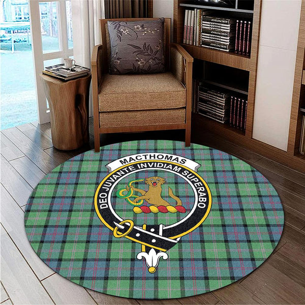 MacThomas Ancient Tartan Classic Crest Round Carpet