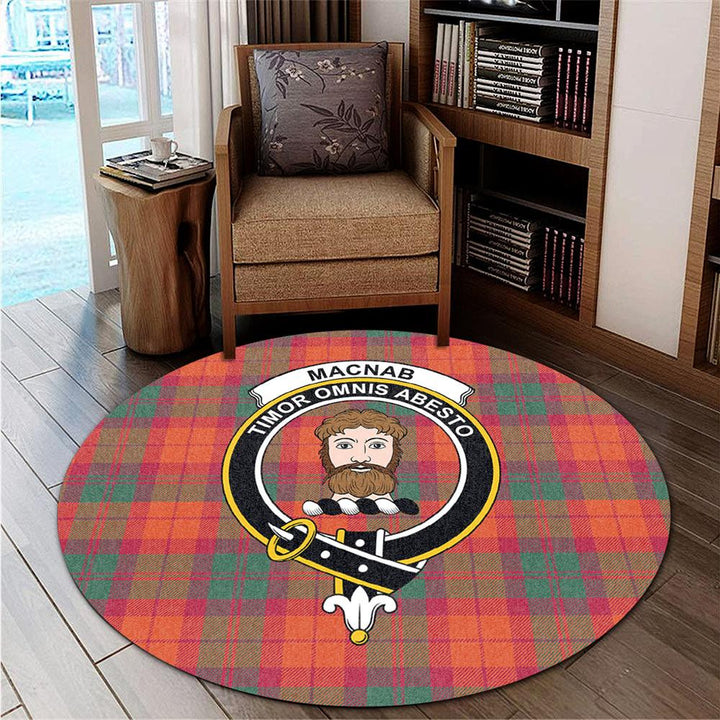 MacNab Ancient Tartan Classic Crest Round Carpet