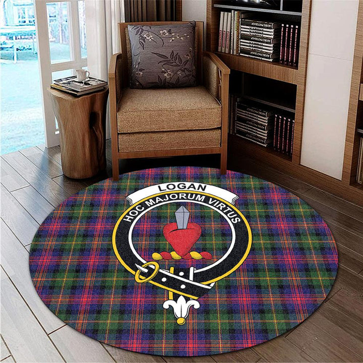 Logan Modern Tartan Classic Crest Round Carpet