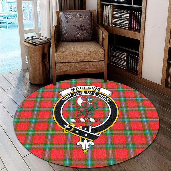 MacLaine of Loch Buie Hunting Ancient Tartan Classic Crest Round Carpet