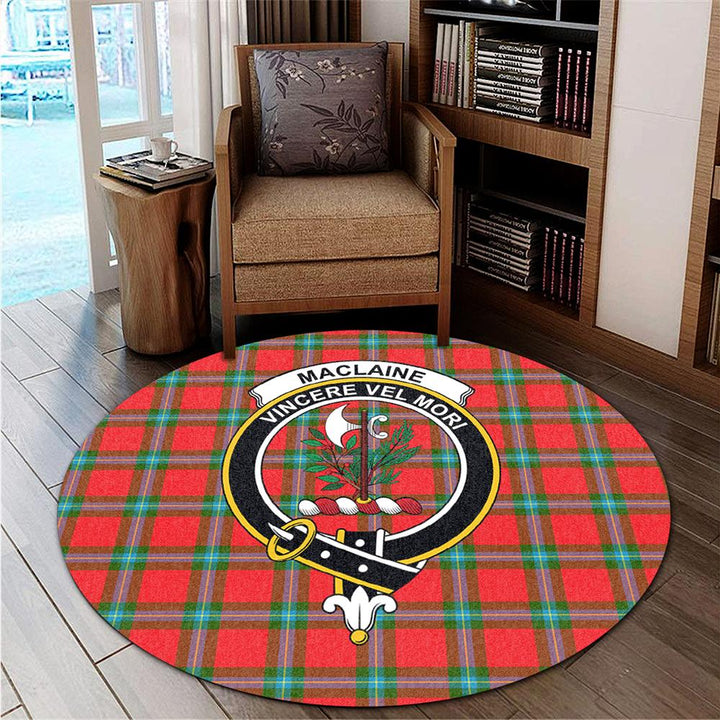 MacLaine of Loch Buie Hunting Ancient Tartan Classic Crest Round Carpet