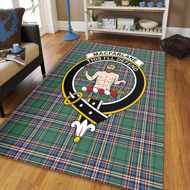 MacFarlane Hunting Ancient Tartan Crest Area Rug