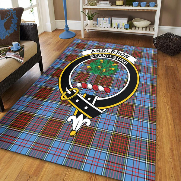 Anderson Modern Tartan Crest Area Rug