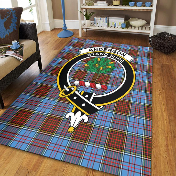 Anderson Modern Tartan Crest Area Rug
