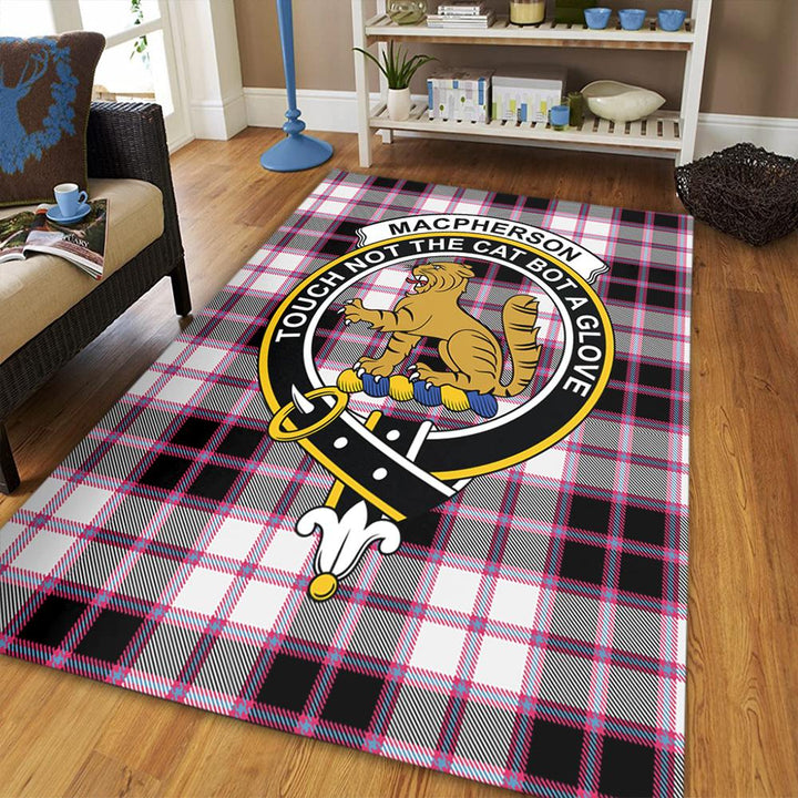 MacPherson Hunting Modern Tartan Crest Area Rug