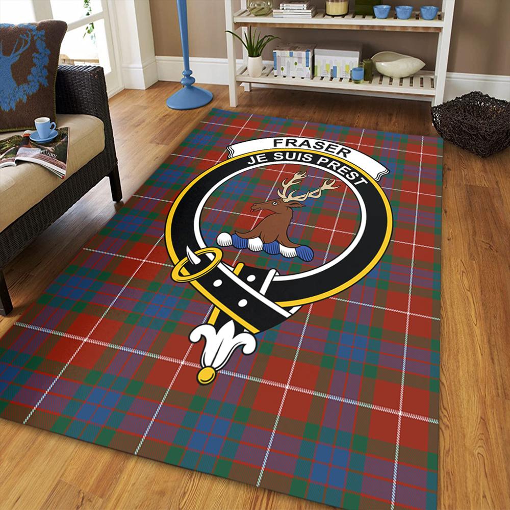 Fraser Ancient Tartan Crest Area Rug | Celticprime.com – celticprime